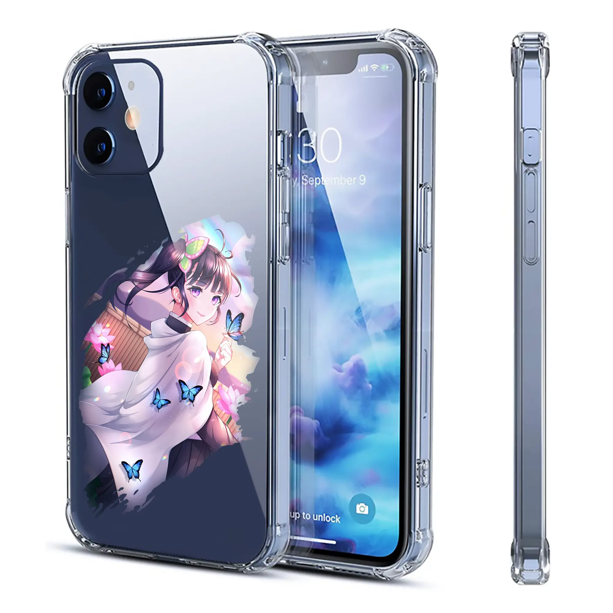 鬼滅の刃 グッズ,栗花落 カナヲ - IPhone 12シリーズ対応 ・ 透明スマホケース ・ クリアソフトケース ・ TPU素材 ・ 耐衝撃 ・ 高密着 ・ 防汚 防指紋 ・ 簡単着脱